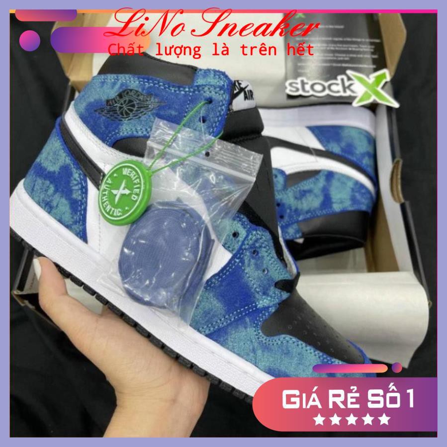 [LiNoShop] Giày jordan 1 xanh loang cao cổ -  High Tie Dye [Cao cấp][full size] [HàngThật][GiáThật][Video+ẢnhThật]