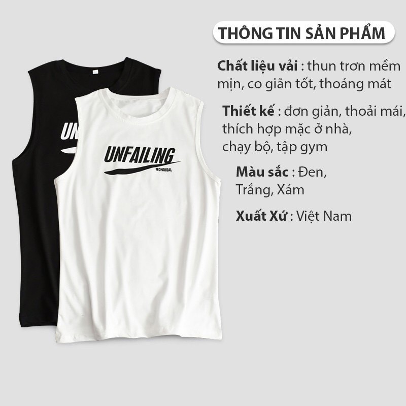 ❤️ FREESHIP❤️ ÁO BA LỖ TANKTOP THUN LẠNH THỂ THAO 226 UNFAILING CỰC ĐẸP | BigBuy360 - bigbuy360.vn