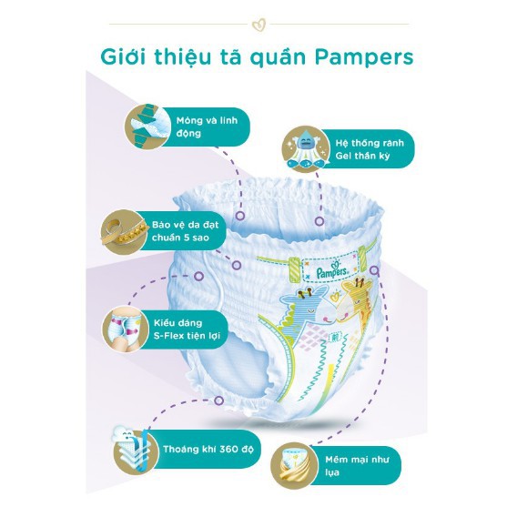 Tã quần Pampers giữ dáng M60/L54/XL48/XXL44/M74/L68/XL62/XXL56/L36/L60