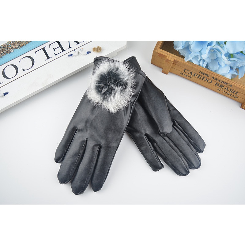 Găng tay da nữ thời trang mùa đông lót nỉ giữ ấm tốt màn hình cảm ứng điện thoại lái xe siêu mượt
