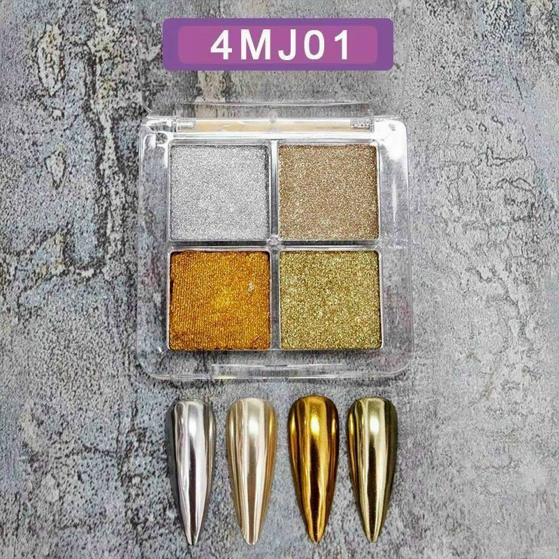 Sét Nhũ Tráng Gương - Trang Trí Móng Tay Với 4 Màu Tráng Gương Đẹp - Lẻ 1 Sét 4 Hũ