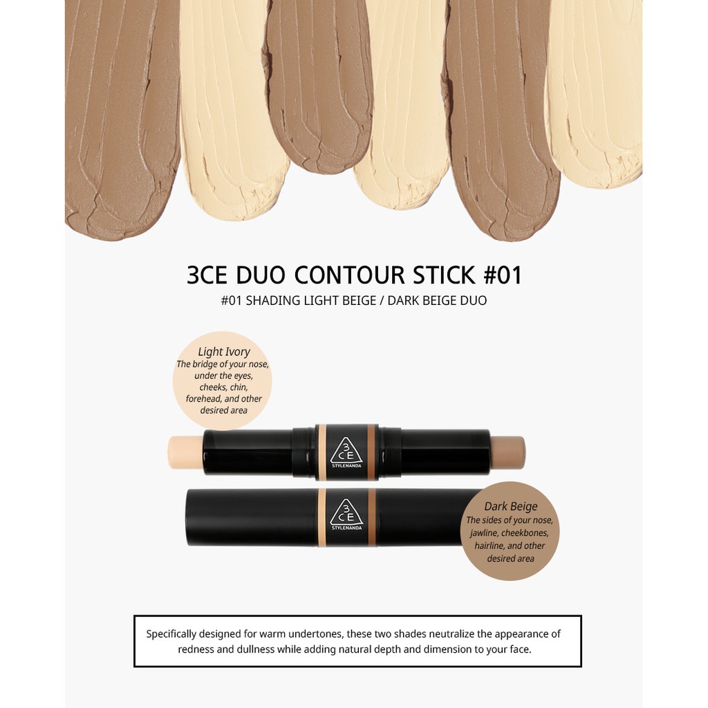 THỎI TẠO KHỐI 2 ĐẦU [3CE] DUO CONTOUR STICK #01