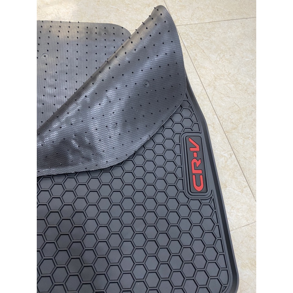 Thảm Lót Sàn Cao Su Xe Honda CR-V Màu Đen, Hàng Cao Su Đúc Ko Mùi Chuẩn Form xe dễ dàng vệ sinh lau rửa