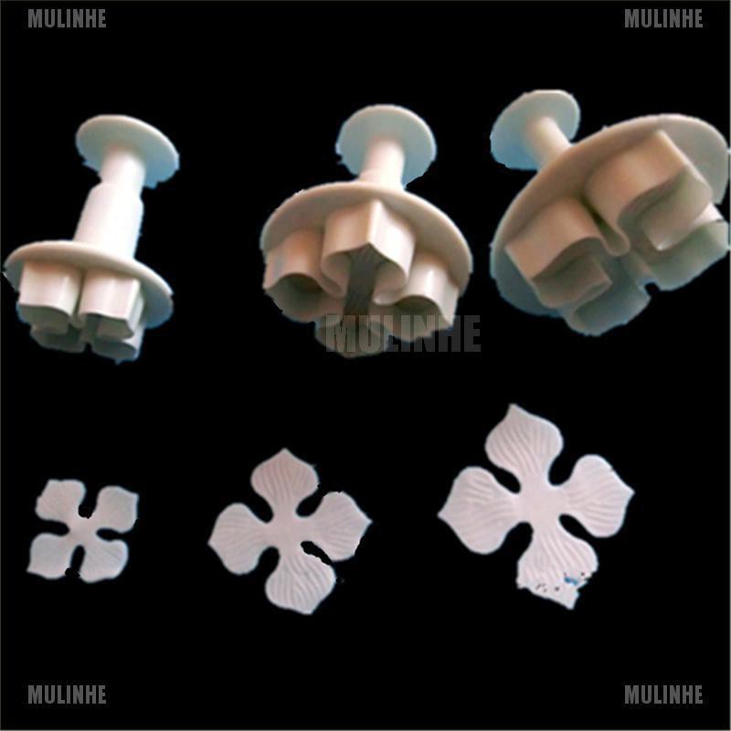 Set 3 Khuôn Nhấn Tạo Hình Hoa Trang Trí Bánh DIY