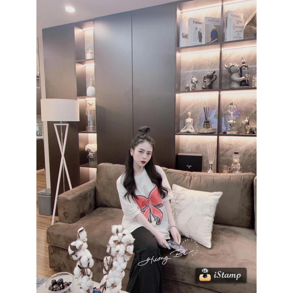 BỘ COTTON TRẮNG HÌNH NƠ QUẦN SUÔNG CHO NỮ