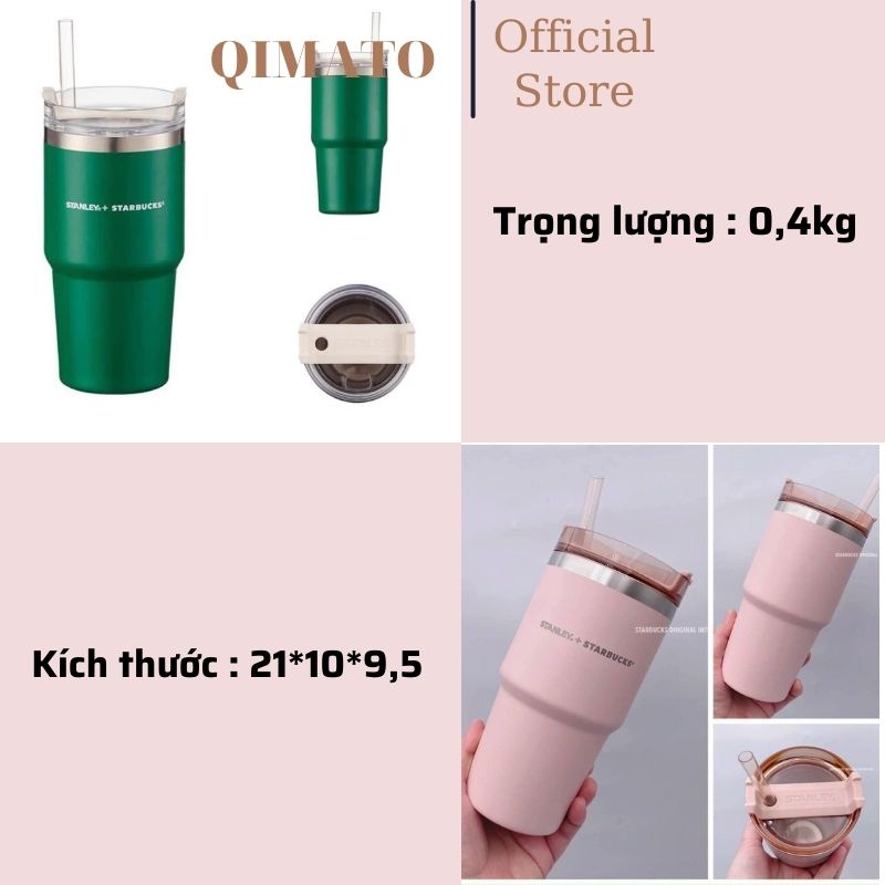 Ly giữ nhiệt inox cao cấp 600ml pha coffe bản mới nhất QIMATO