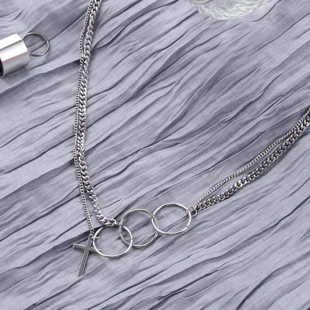 Vòng Cổ Dây Xích Mặt Thánh Giá Phong Cách Hip Hop Gothic Cho Nam Và Nữ