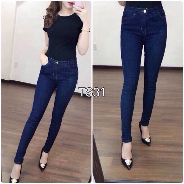 quần jean nữ lưng cao co giãn tốt