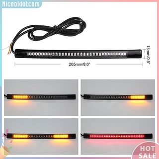NICE!Motorcycle Flexible 48LED Brake Turn Signal Light Strip License Plate Tail