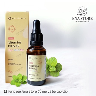 Vitamin D3K2 MK-7 Nutrivitality dạng giọt Anh
