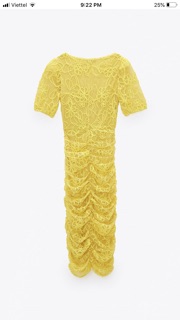Váy zara auth màu vàng
