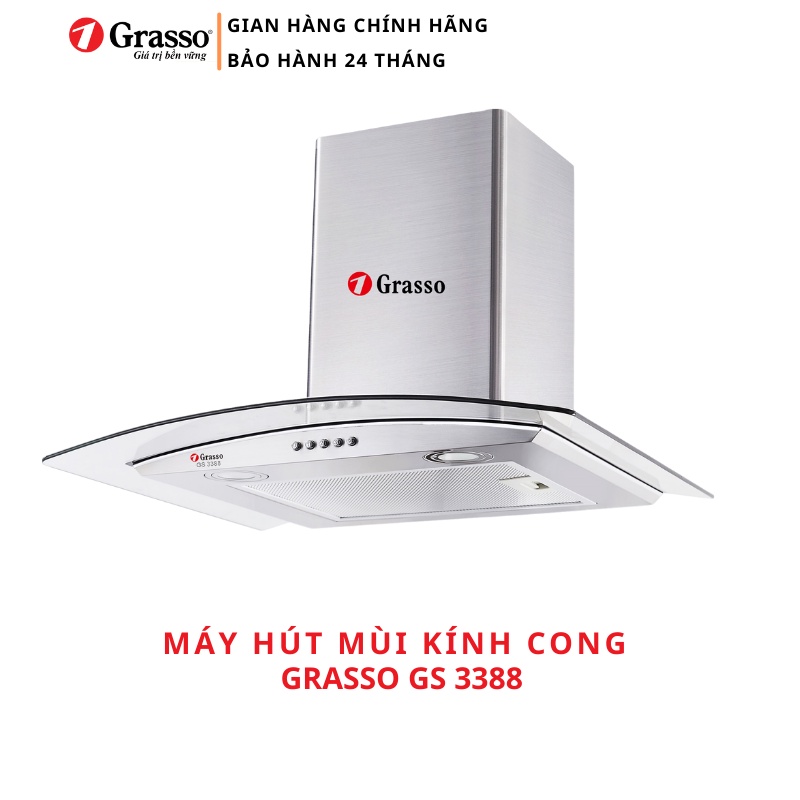 Máy hút mùi kính cong Grasso GS 3388 - 700 tiện ích