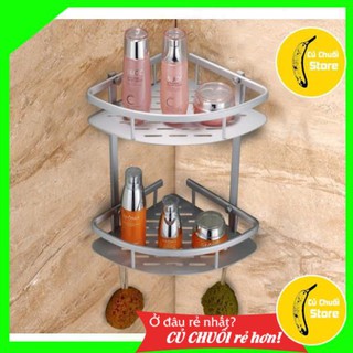 [MẪU MỚI] Giá INOX góc nhà tắm 1 tầng - 2 tầng dùng nhà bếp, nhà tắm Mã 0070