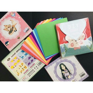 Tập 100 tờ giấy gấp Ỏigami, giấy gấp hạc 15x15cm (10 màu)