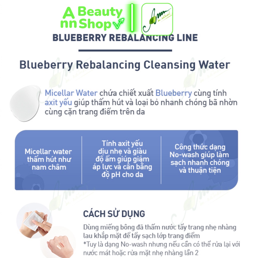 Nước Tẩy Trang Innisfree Blueberry Rebalancing Cleansing Water 200ml