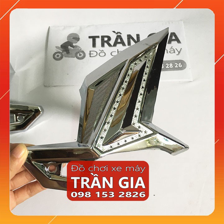 Ốp gác để chân sau xe AB airblade năm 2016-2017-2018-2019 xi inox cacbon carbon - phụ kiện trang trí Air blade