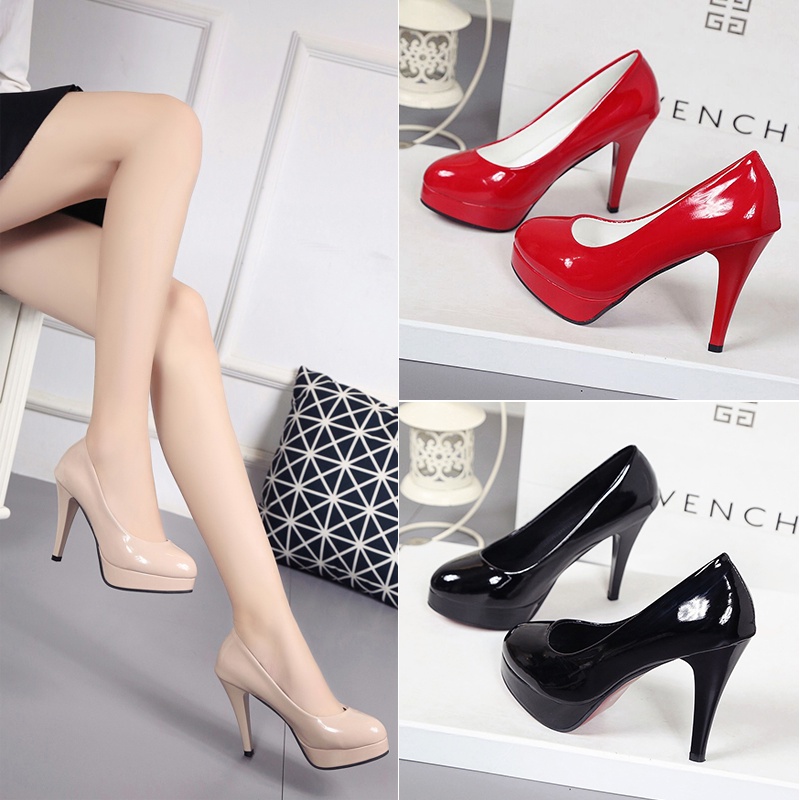 Giày Cao Gót 10Cm 7 5Cm Mũi Tròn Chống Thấm Nước Thời Trang Công Sở Cho Nữ