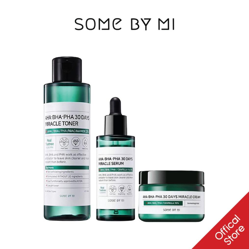 Hàng Công ty  Bộ 3 Sản Phẩm Dưỡng Gỉam Mụn Some By Mi AHA- BHA-PHA 30 Days Miracle