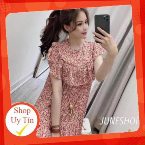 [ 𝐅𝐑𝐄𝐄 𝐒𝐇𝐈𝐏 ] Đầm Hoa Hồng Cổ Bèo Cao Cấp