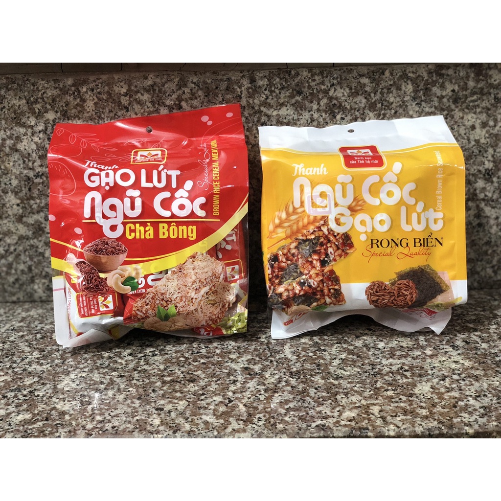 Túi 10 Thanh Cơm Gạo Lứt Ngũ Cốc Rong biển/ Ngũ cốc chà bông