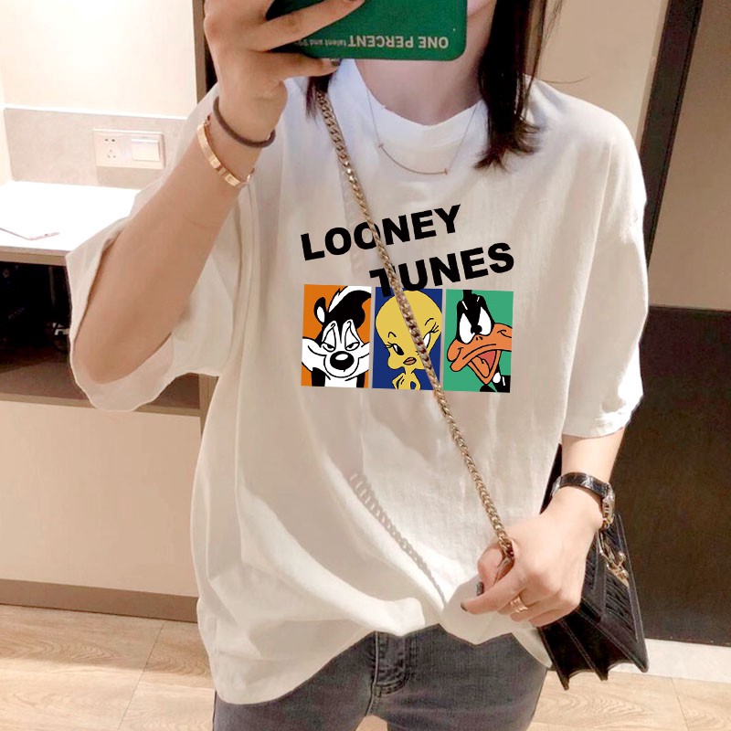 NRVP Áo Thun Nữ Tay Ngắn In Chữ Thời Trang Hàn Quốc