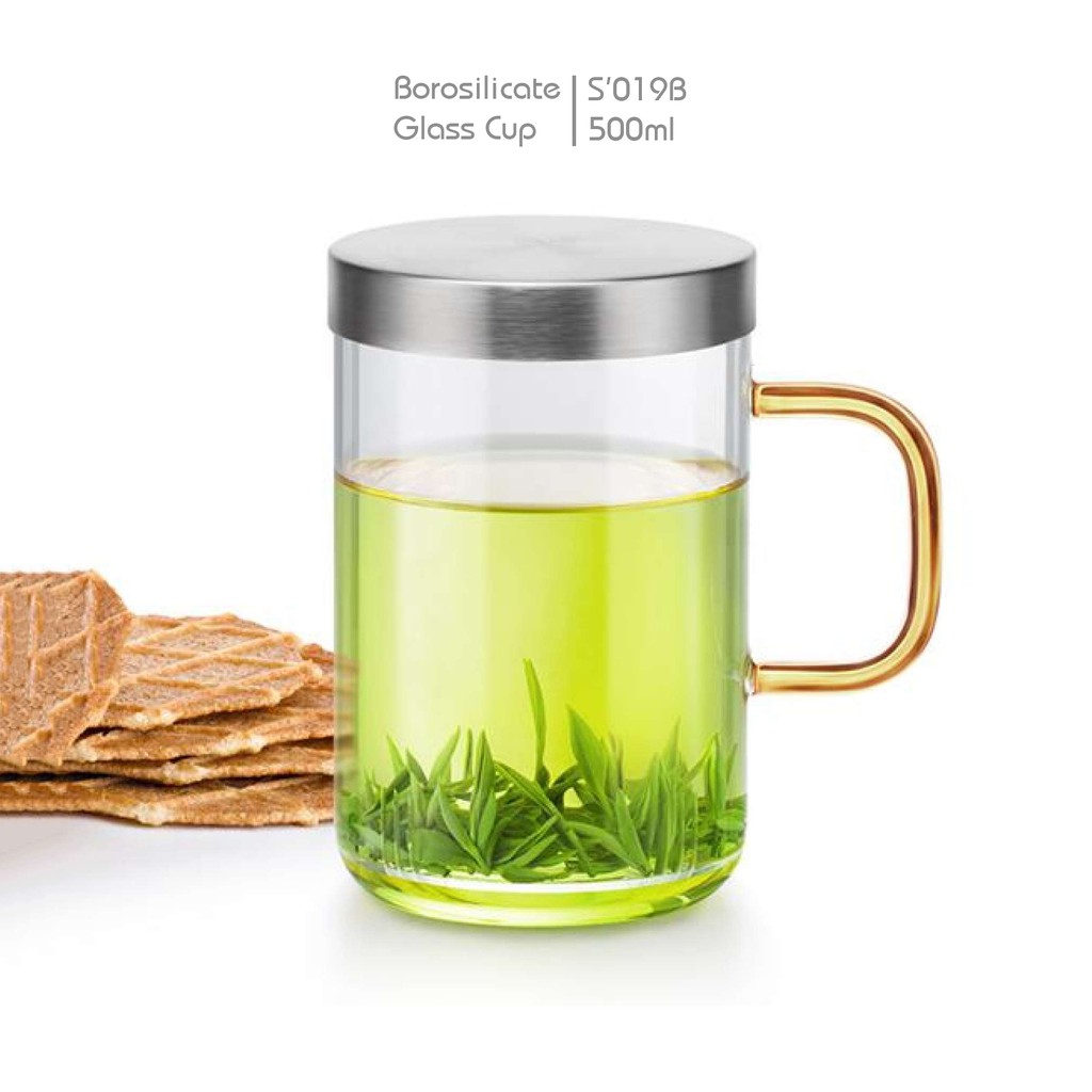 Ly lọc trà lõi thủy tinh 500ml S'019