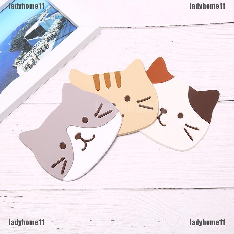 Tấm Lót Bàn Ăn Cách Nhiệt Chống Thấm Nước Hình Mèo Dễ Thương 11}