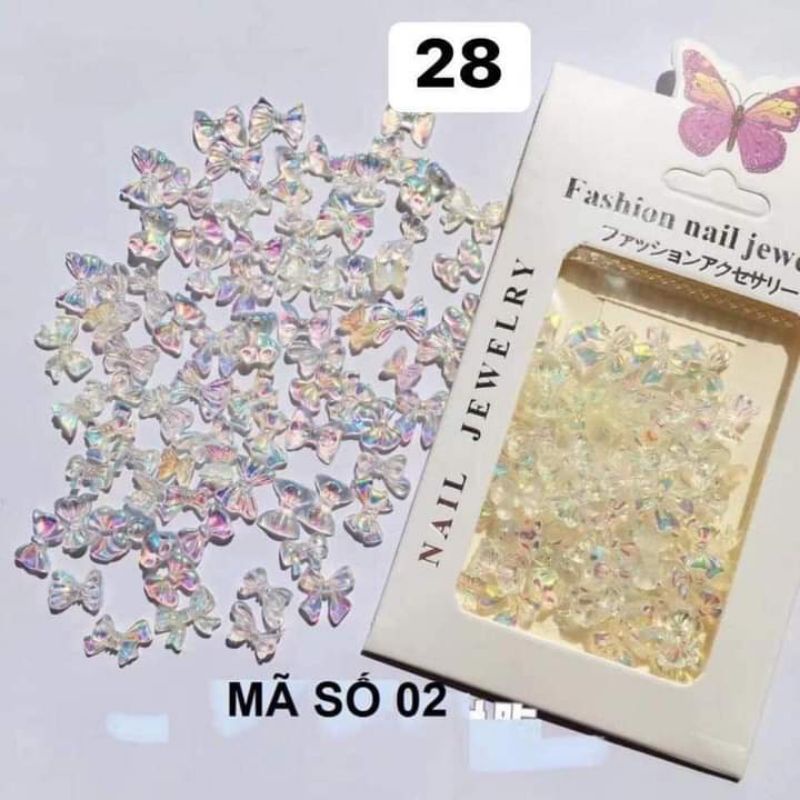 Set charm trang trí móng 30-50 viên chất liệu nhựa