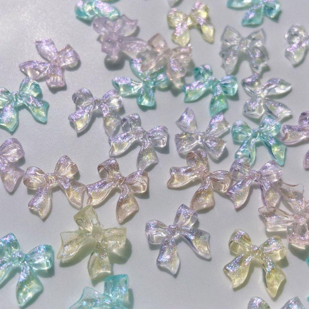 OCEANMAP Phụ Kiện Trang Trí Móng Nghệ Thuật Hình Nơ / Trái Tim Lấp Lánh Xinh Xắn