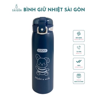 Bình nước giữ nhiệt dễ thương, bình giữ nhiệt họa tiết nhiều màu sắc