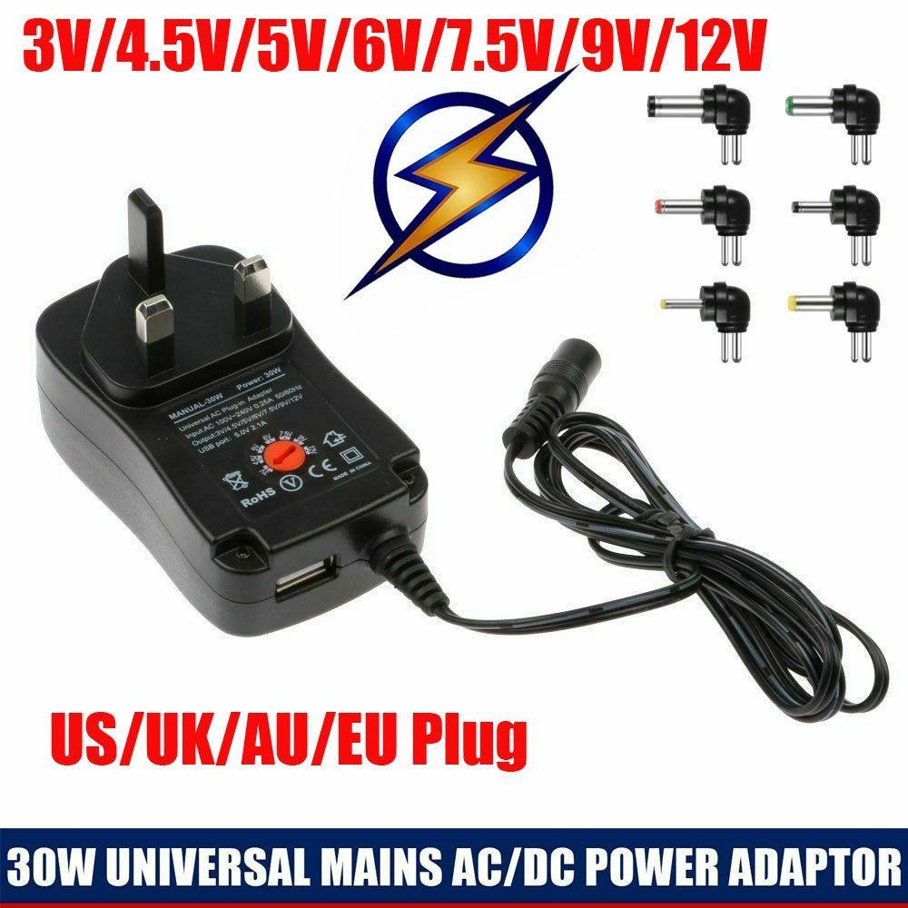 BTLIMER Dây Cáp Sạc AC / DC 3-12V AU / EU / US / UK