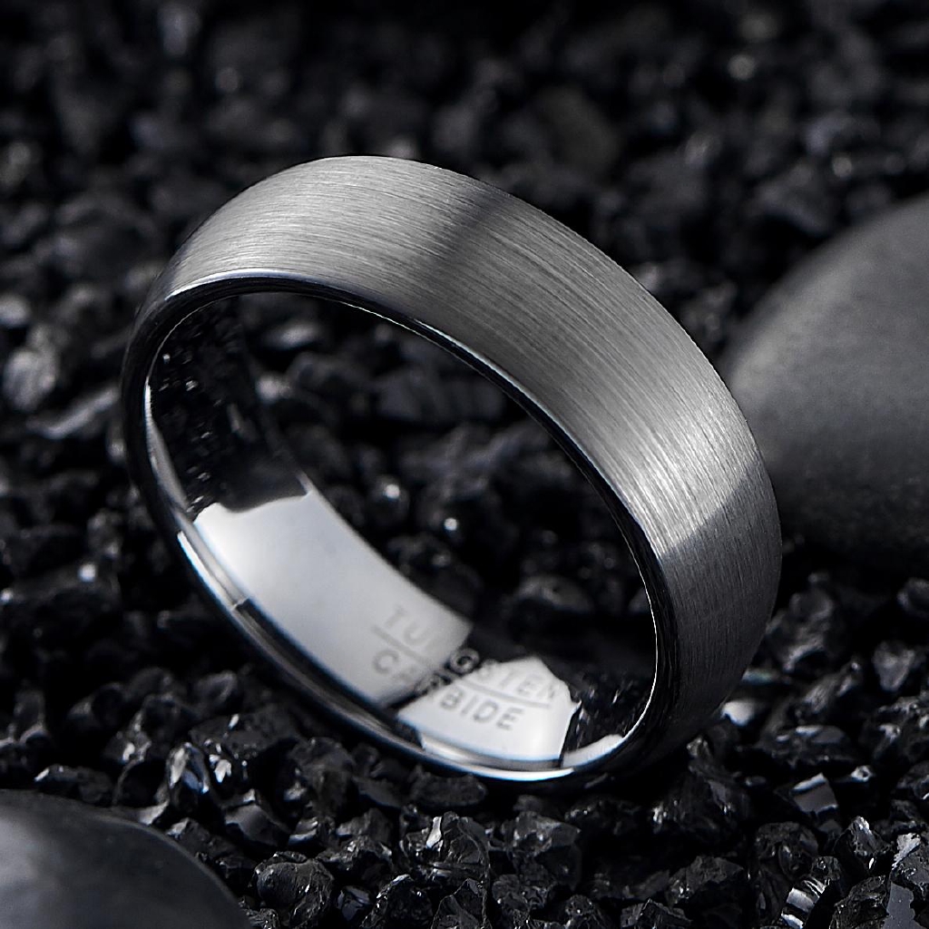 Nhẫn Đính Hôn Nam Mặt Nhám 7MM Kích Thước 6-14