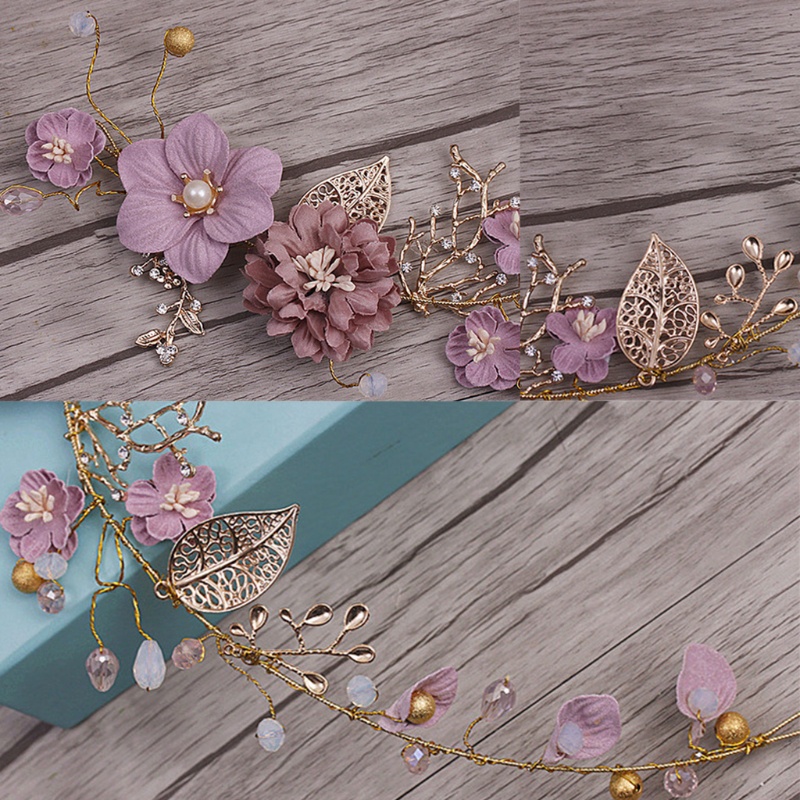 Vòng Hoa Cài Tóc Đính Ngọc Trai Nhân Tạo Cho Cô Dâu