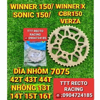NHÔNG DĨA NHÔM 7075 WINNER 150/WINNER X/SONIC 42T/CBR150 VERZA 42T 43T 44T NHÔNG 13T 14T 15T 16T