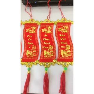 Liễn vải nhung màu đỏ : đủ câu chúc tết : 8k/c