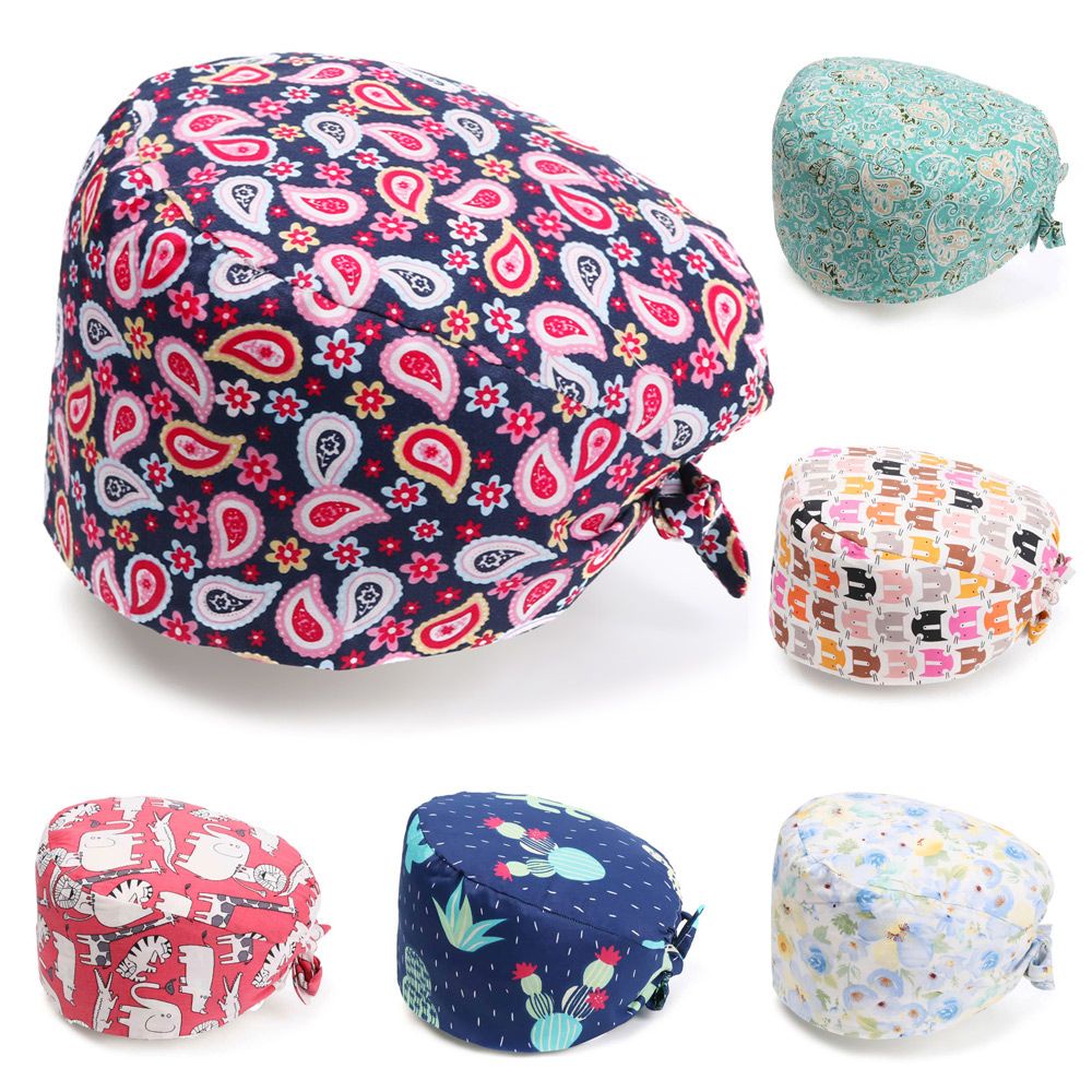 Mũ trùm đầu phẫu thuật bằng cotton co giãn có thể điều chỉnh gồm 25 kiểu màu tùy chọn sành điệu