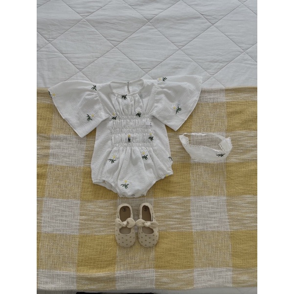 Set Hạ tiên + Băng đô ren hoa thêu em bé Nanci room