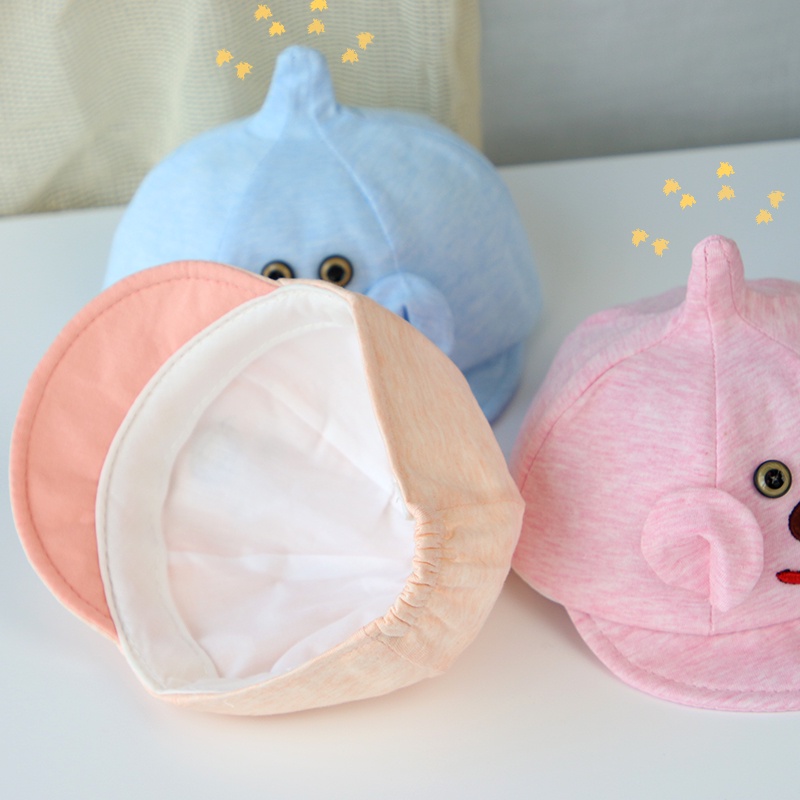 Mũ lưỡi trai màu trơn chất liệu cotton mềm mại thời trang hè thu dễ thương cho bé