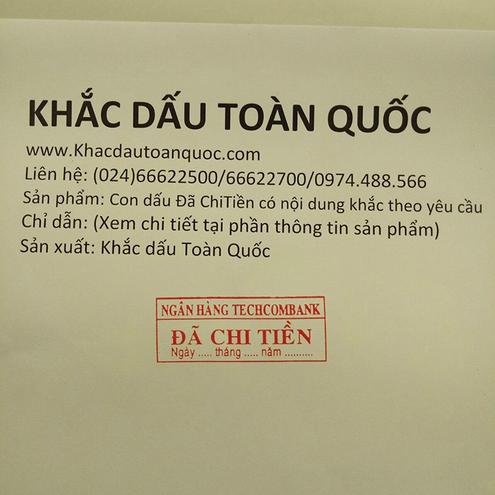 Khắc dấu Đã Chi Tiền có nội dung theo yêu cầu