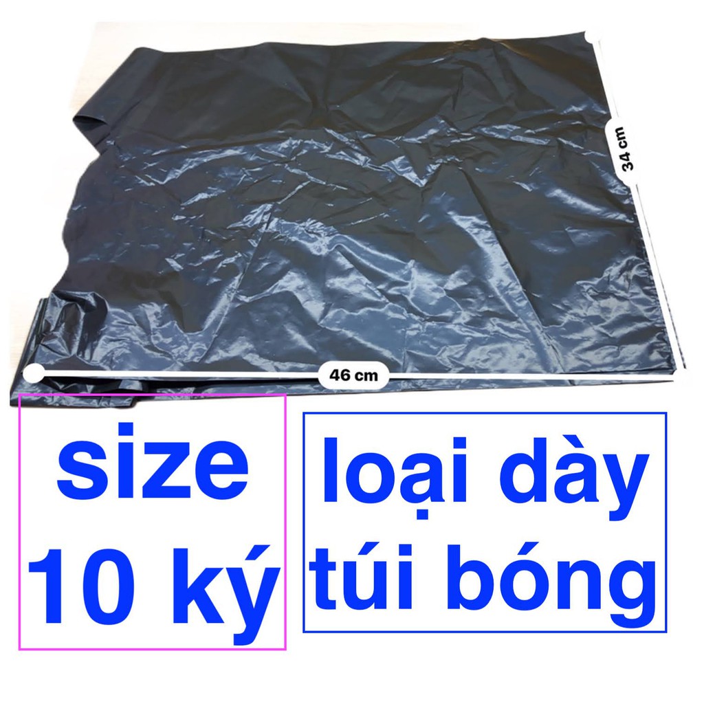 bịch đựng rác và gói hàng có quai xách màu đen 500 gram loại dày đủ size 5 ký 10 ký 20 ký