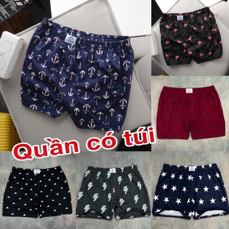 (Có túi)Quần ngủ nam có túi quần chất thun cotton thoáng mát