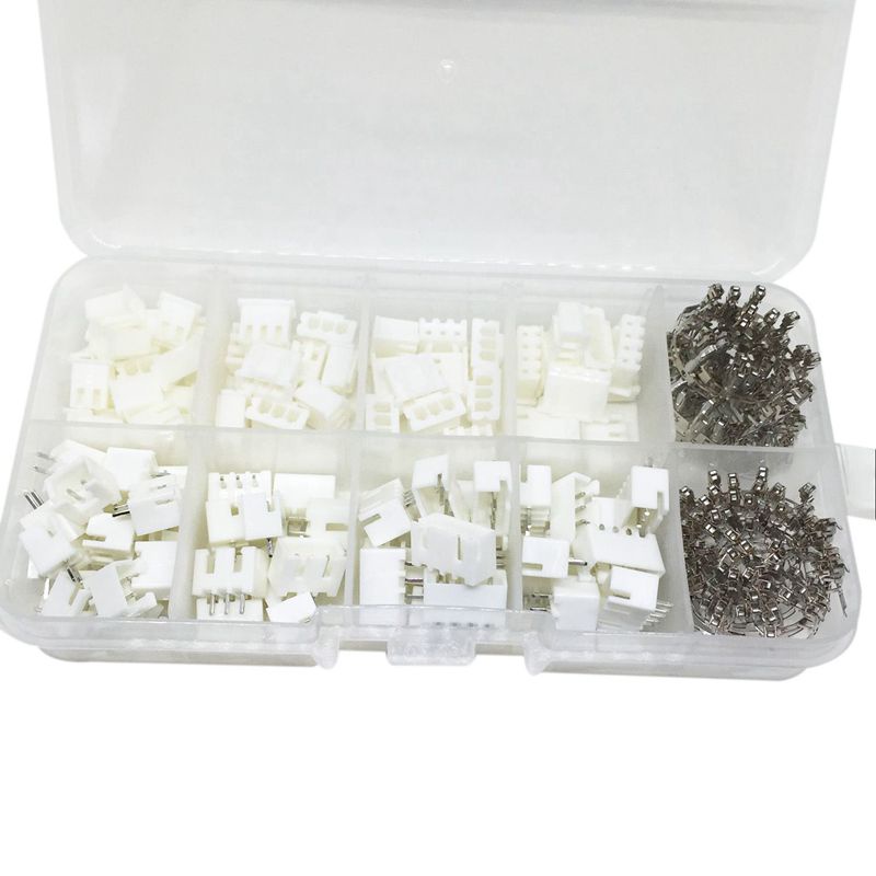 Set 250 bộ 50 bộ phận nối đầu cuối thẳng + đầu nối dây điện chữ Y 2.54mm XH2.54 2p 3p 4 pin