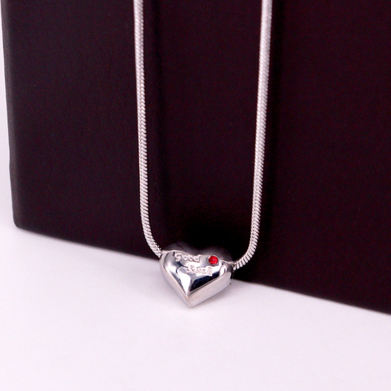 Dây Chuyền Mì Mặt Trái Tim Titan Ko Han Rỉ TT 3834