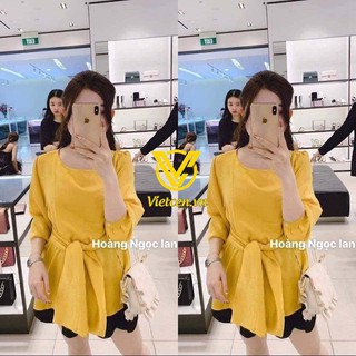 Áo sơ mi nữ lụa thắt eo hot hit < Siêu Hot 2019 >
