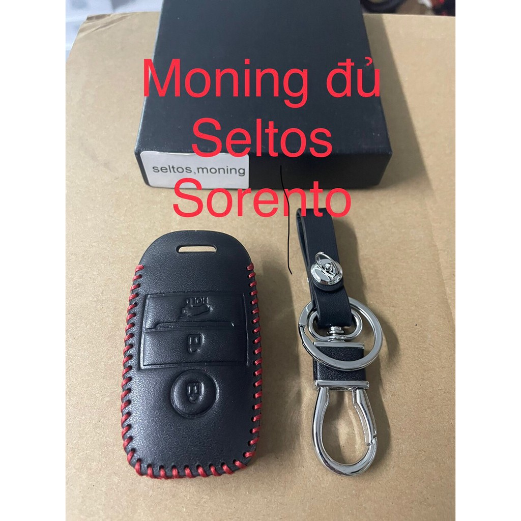 Bao da 2 lớp bọc chìa khoá ô tô Kia morning bản đủ, Kia sorento, Kia seltos