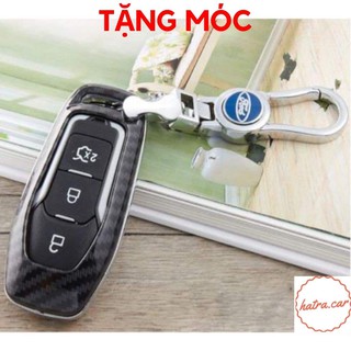 Ốp chìa khóa FORD vân cacbon cao cấp, móc có logo sang trọng theo hãng xe