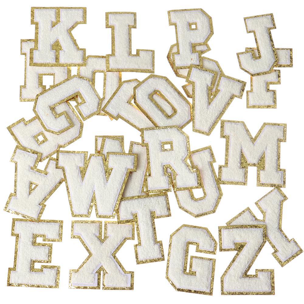 Suyo Miếng Dán Ủi Quần Áo Túi Xách Mũ Thêu Chữ Cái Từ A-Z Màu Trắng|Thư