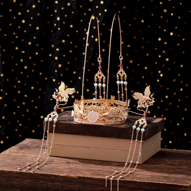 Set kim quan cài tóc phượng hoàng kèm trâm
