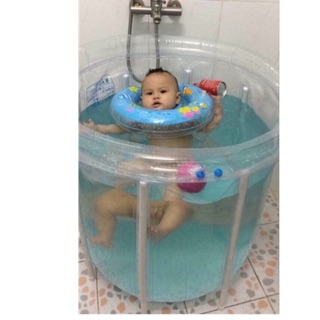 Bể bơi thành cao cho bé tặng phao đỡ cổ
