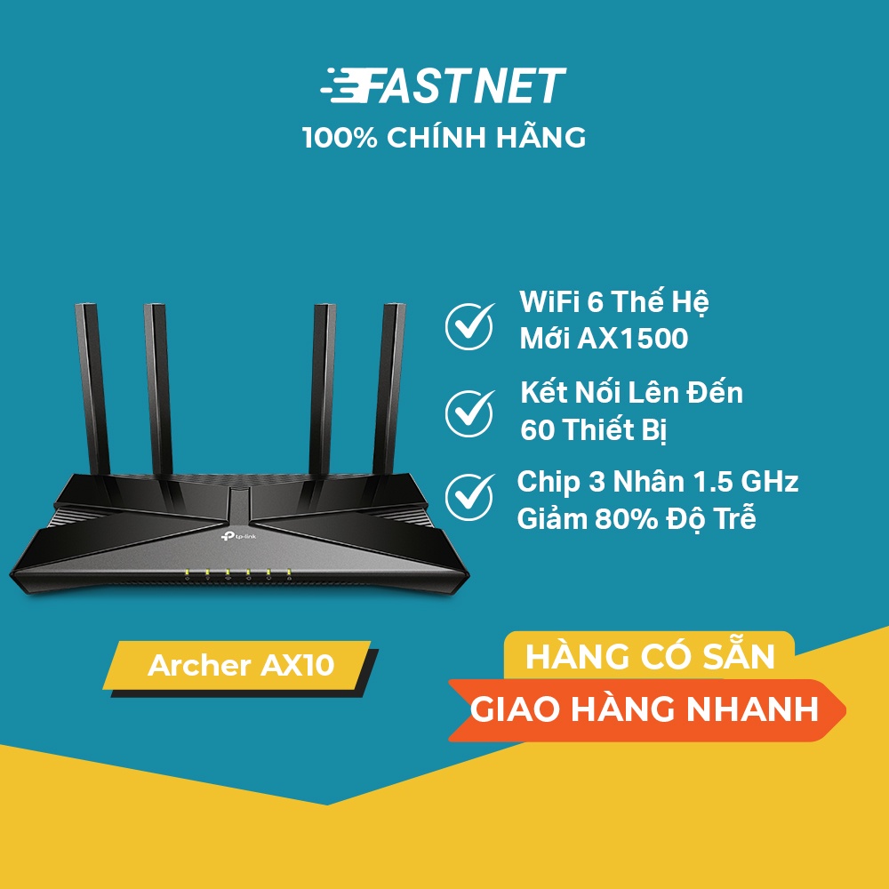 Bộ Phát Router Wi-Fi TP-Link Archer AX10 Chuẩn Wi-Fi 6 AX1500